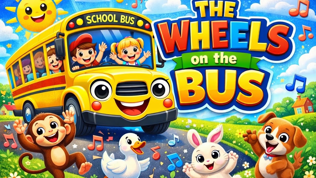 The Wheels on the Bus Go Round and Round | Fun Nursery Rhyme for Kids | Rhyme Time Fun