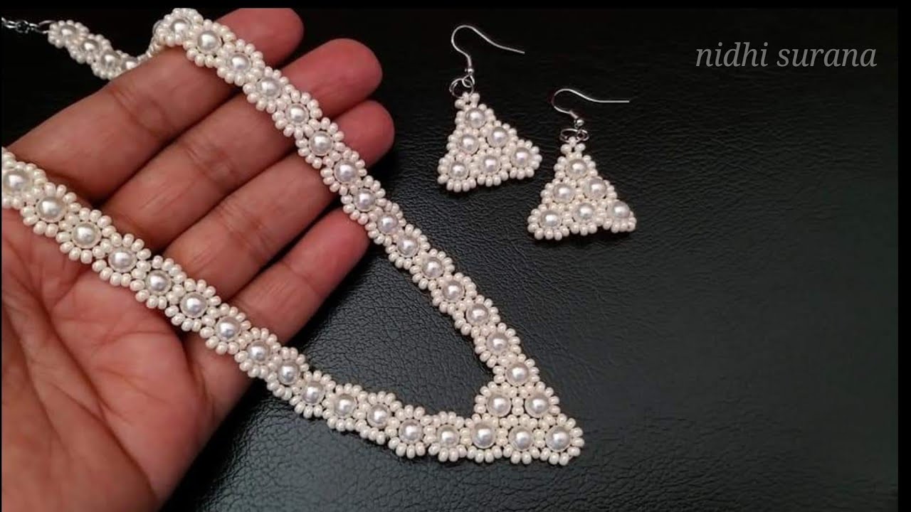 ⚜️ Bridal Pearl Necklace/ Beaded Jewelry/ Collar Tutorial Diy