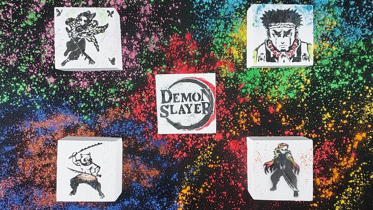 DEMON SLAYER: KIMETSU NO YAIBA INSPIRED CHALK CRUSHING ASMR PART 2 | Satisfying Relaxing ASMR