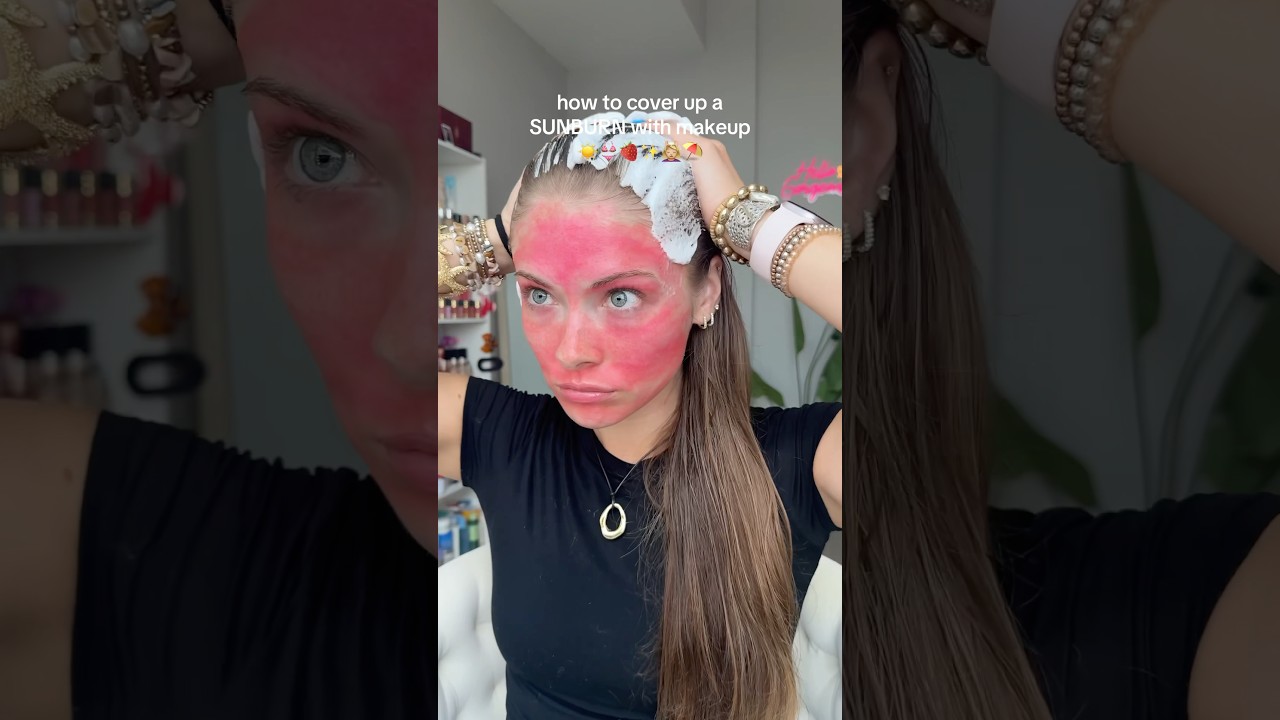 idk why I thought my foundation & the pink wouldn&rsquo;t mix 😂😭 whateverrrrr  #summermakeup #trending