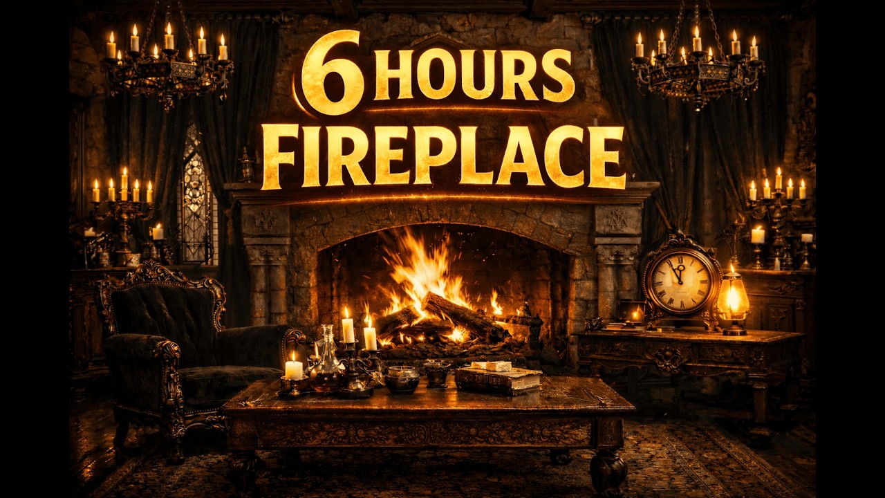 Fireplace Sounds 🔥 6 HOURS (Sleep / Relax / Study)