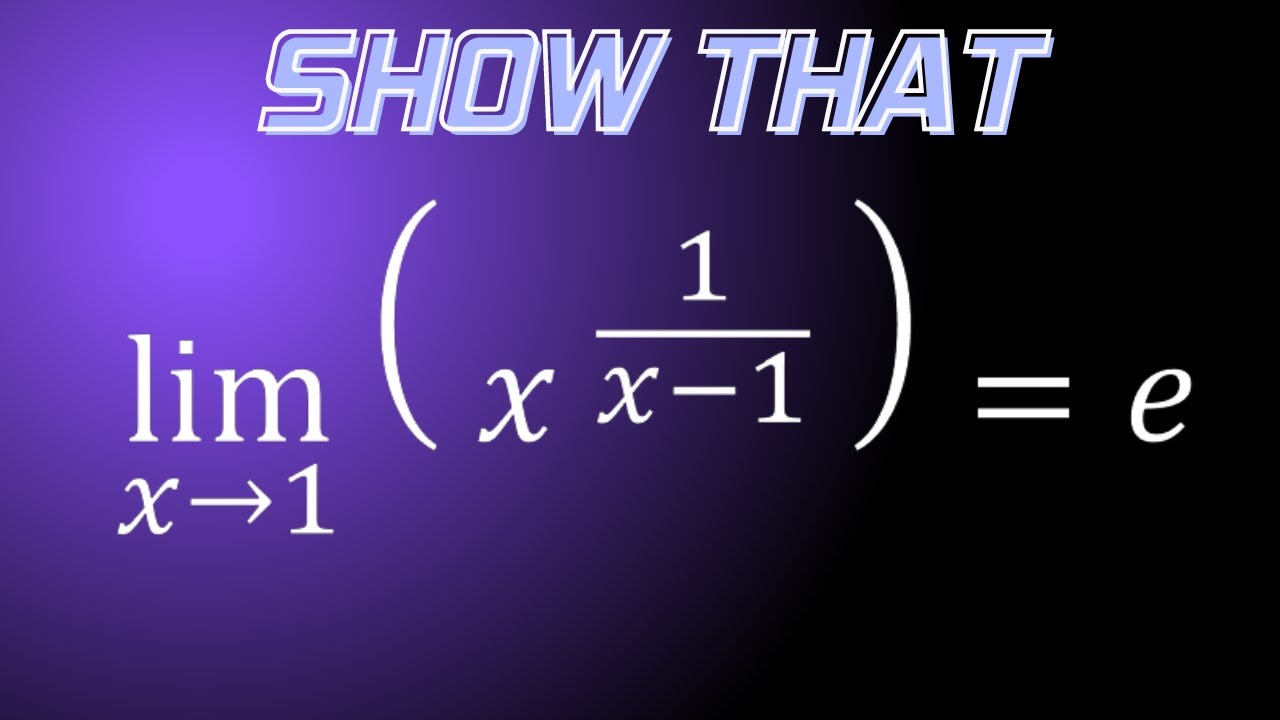 Limit definition of e