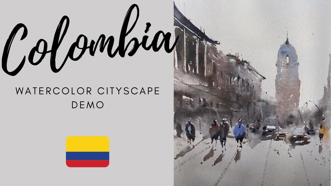 PAINT FAST! Watercolor Cityscape Tutorial (Colombia)