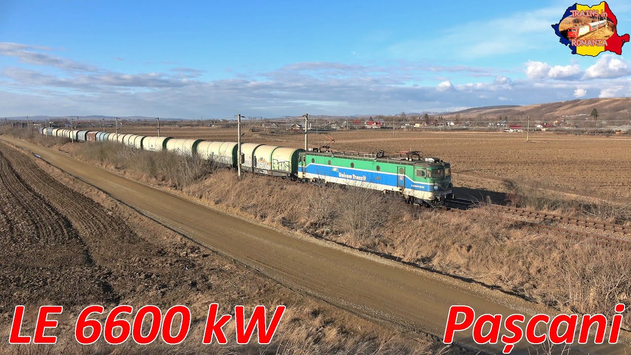 [4K] LE 6600 kW 476 179 de la Unicom Tranzit cu vagoane Shimms plecand din Pascani [februarie, 2022]