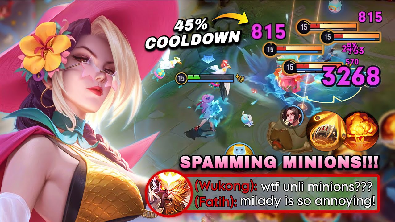 TOP 1 MILADY 45% COOLDOWN SPAMMING MINIONS & WIPING TOWERS IN FARM! | MILADY BUILD & ARCANA