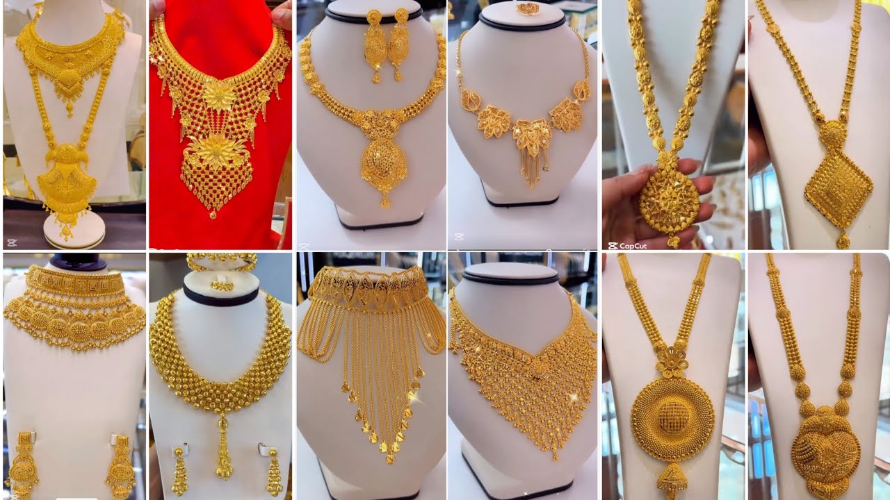 Top trending gold bridal necklace set designs | luxury gold Jewelry sets | Royal gold necklace set 