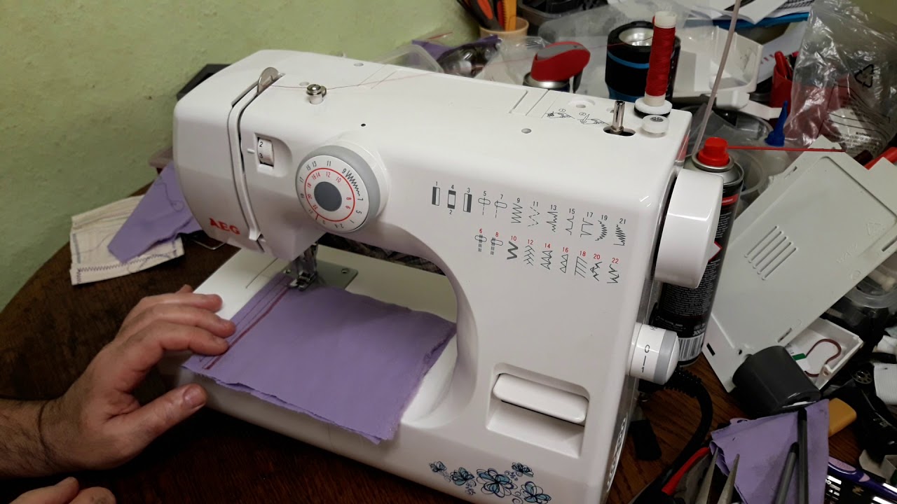 AEG Nähmaschine - Modell NM 367 B - Faden einfädeln und Sticharte probieren - Teil 1