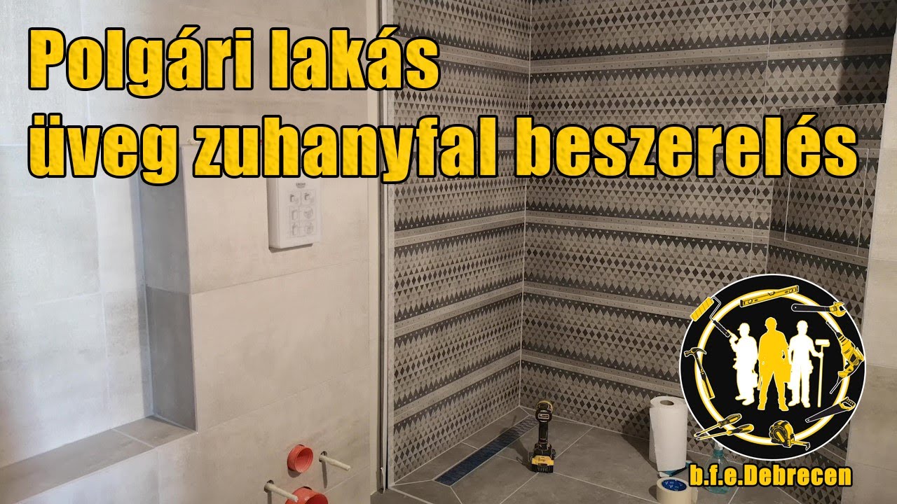 Üveg zuhanyfal beszerelés (Polgári lakás)