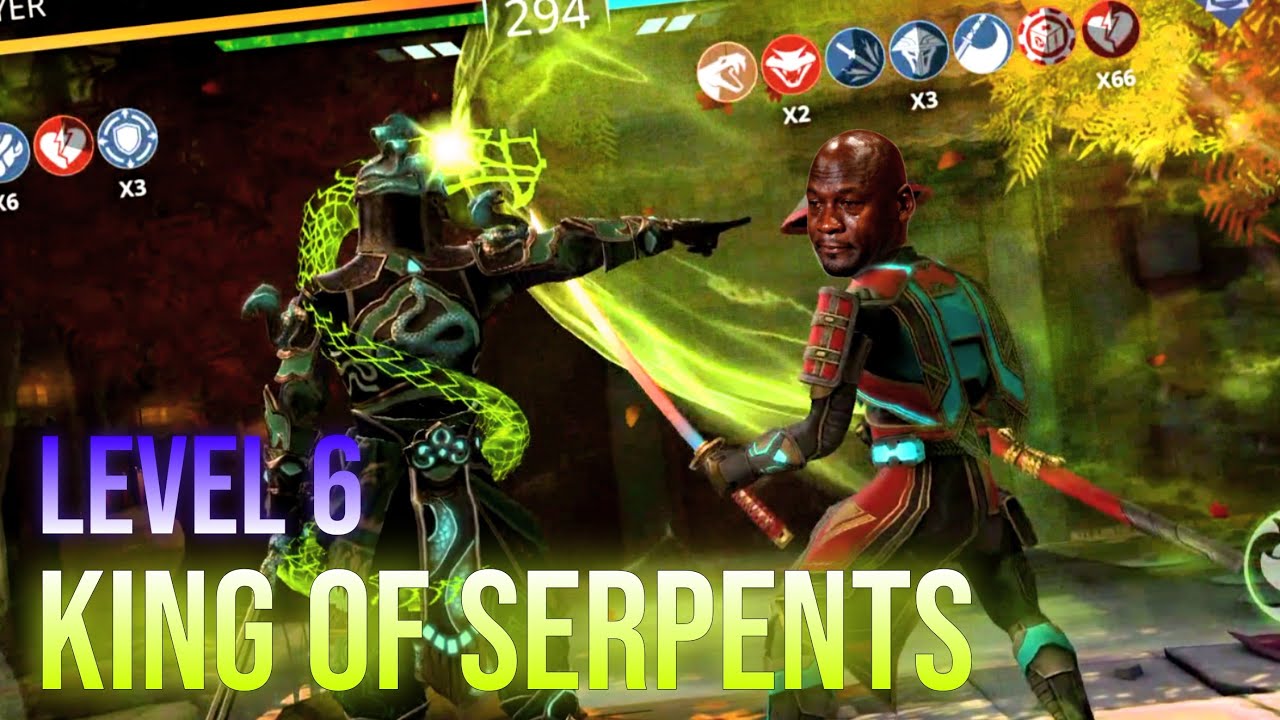 King of Serpents VS Stranger set level 6 bossfight || Shadow fight 3