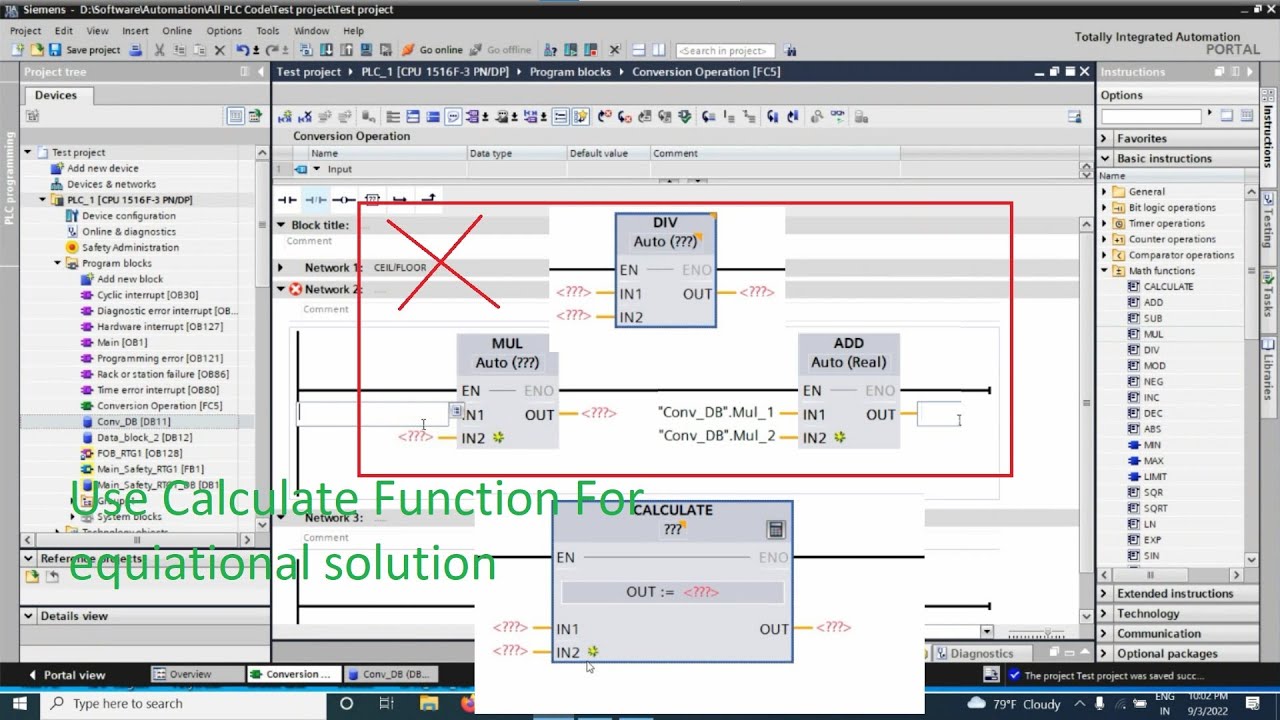 TIA Portal: Math Function | Calculate | How?