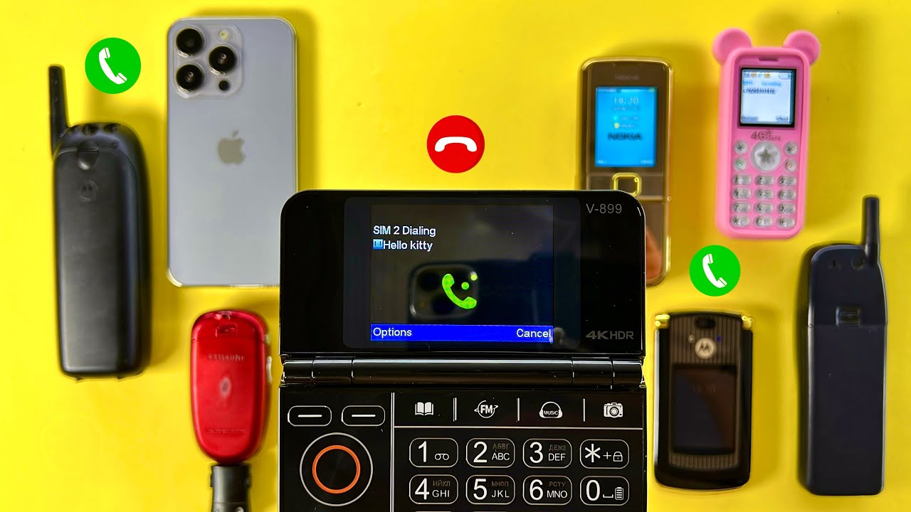 Outgoing Call from China phone Fold V899 on i15pro+SamsungX460+Motorola M3788+Nokia 8800+Hello Kitty
