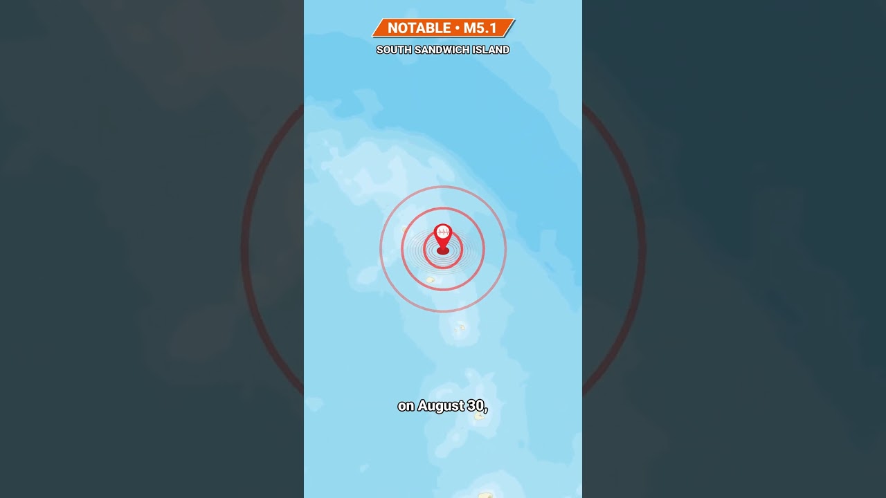 Major M5.1 Earthquake Strikes South Sandwich Islands region - Aug 30 #Shorts