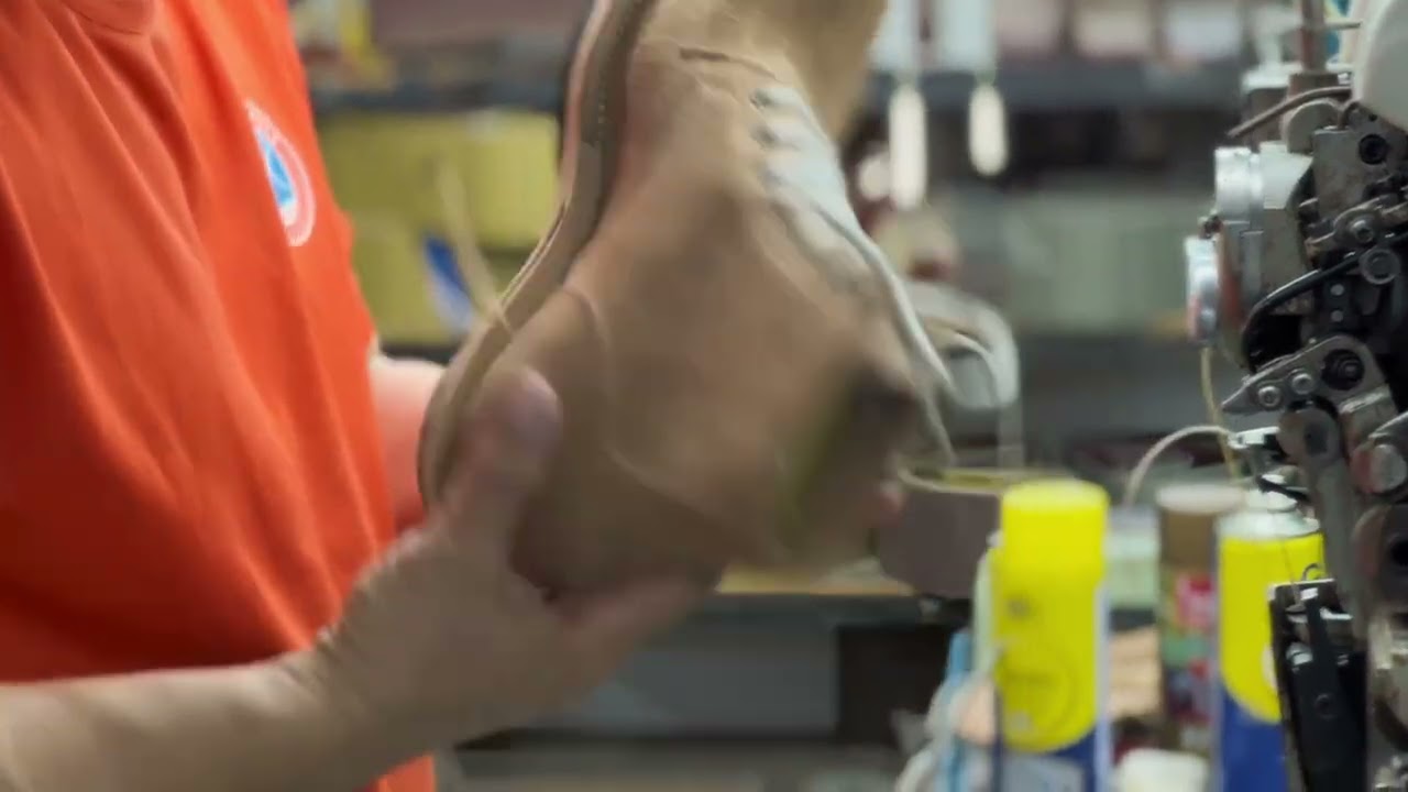 Make a pair of miner boots with stitchdown construction and double-row stitching.