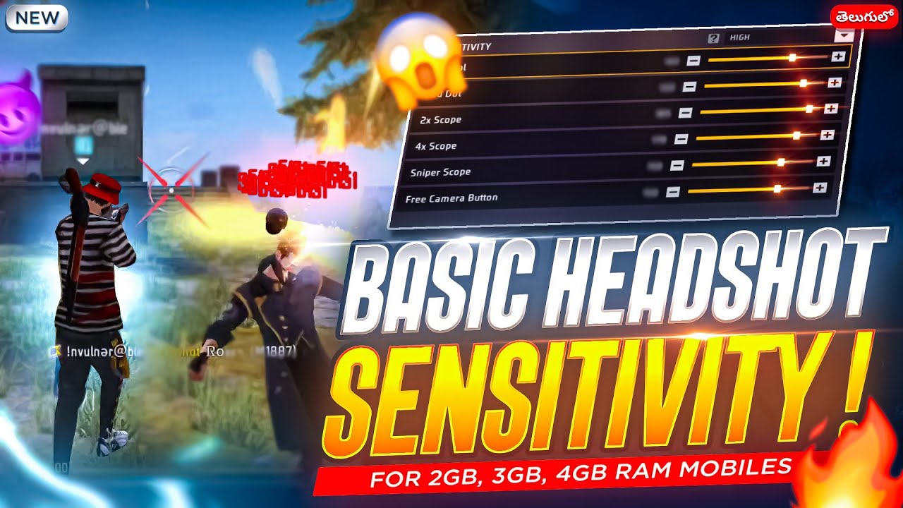 BASIC HEADSHOT SENSITIVITY ⚙️🔥 | FOR 2GB 3GB 4GB RAM MOBILES ! 😱📱 || #freefire #sensitivity