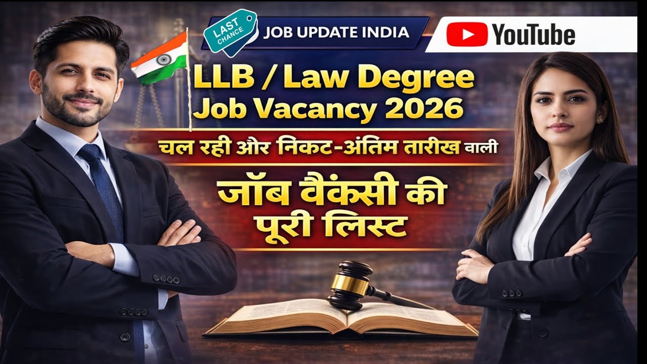 🛑 LLB / Law Degree Job Vacancy 2026 | चल रही और निकट-अंतिम तारीख वाली जॉब वैकेंसी की पूरी लिस्ट