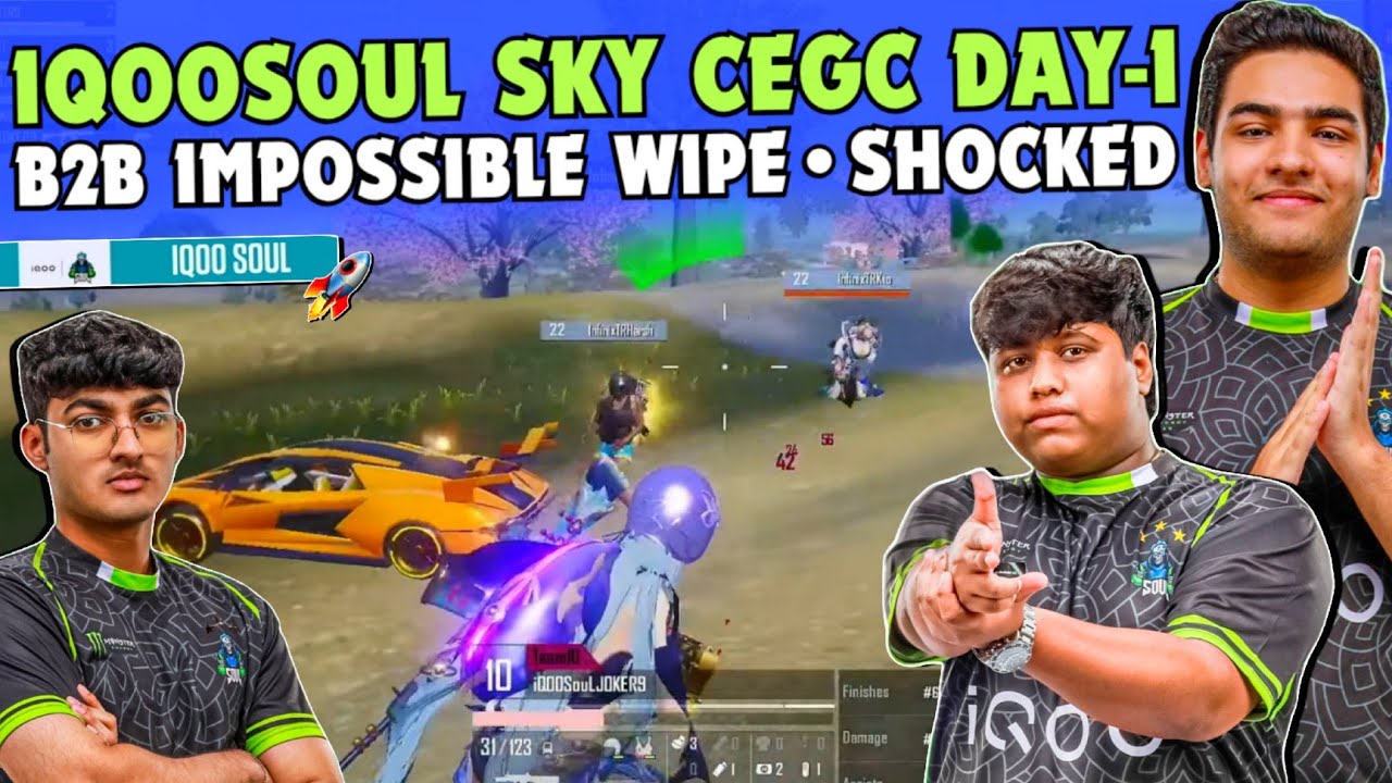 iQOOSouL SKY CEGC Day 1 ✅ SouL Joker Legit on Fire 🔥 Joker 1v3 in Seconds 😳 SHOCKED 😱 Team SouL 🚀