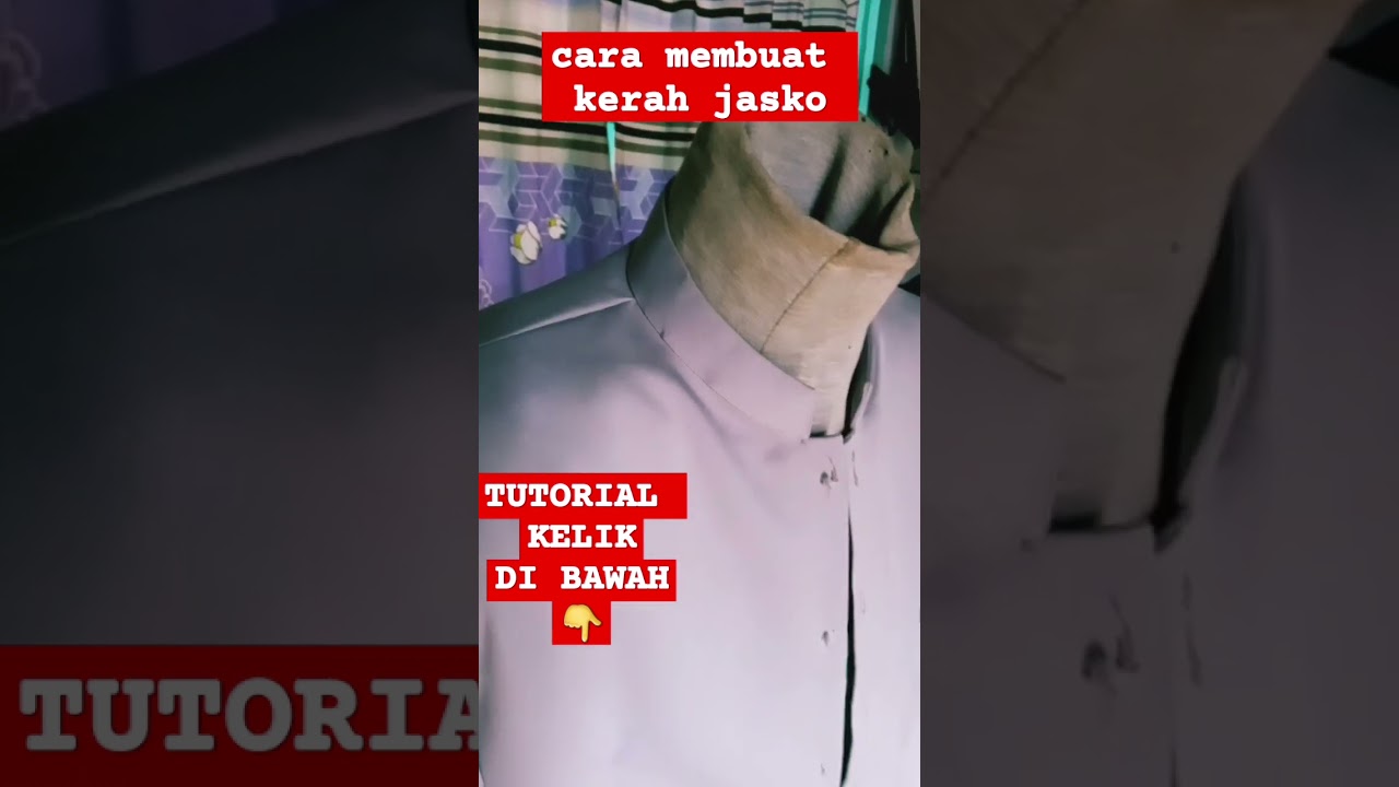 cara menjahit kerah jasko #shorts