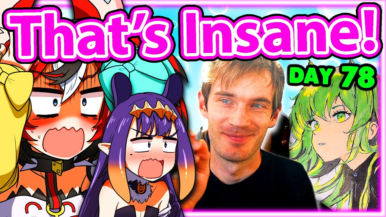 Ina and Bae React to Pewdiepie Drawing 【Hololive EN】