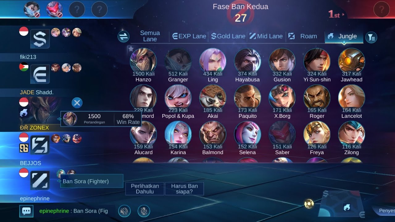 LAST MATCH 1.500x HANZO IN RANK 