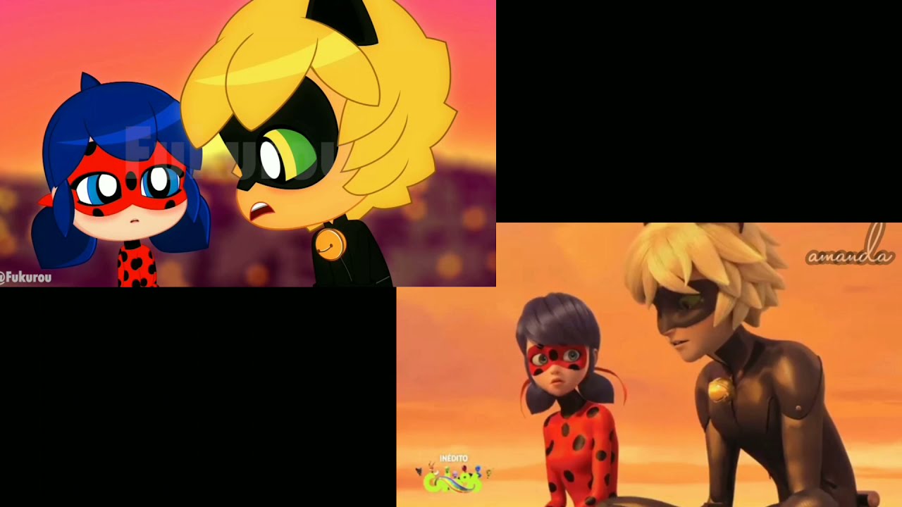 Miraculous Marinette reveals her Identity (Original vs Chibi) || Kack-San || Credit:Fukurou