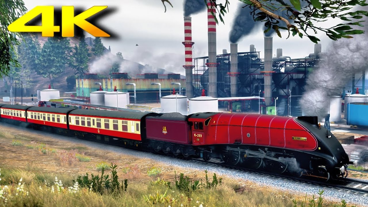 🔥 GTA V Red Express Train | Realistic Locomotive Journey in 4K