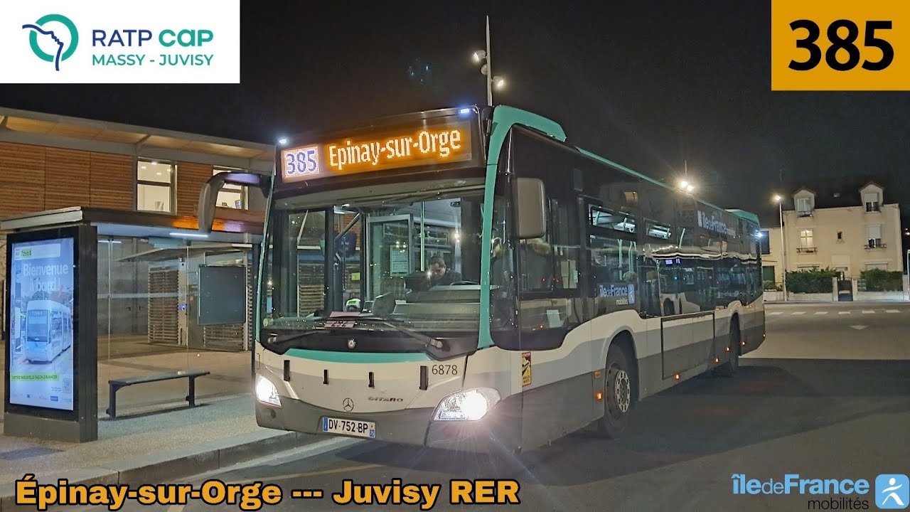 Bus 385 RATP CAP IDF - Citaro C2 N°6878 Épinay-sur-Orge --- Juvisy RER 