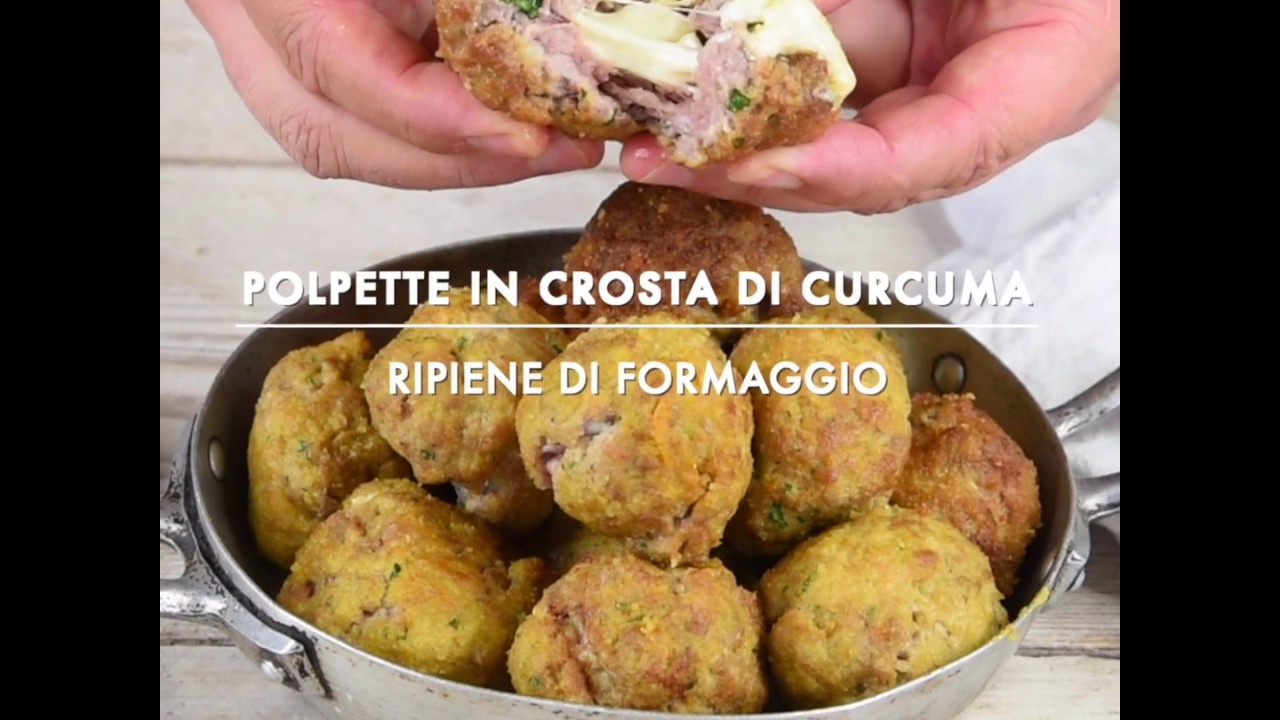 Polpette in crosta di curcuma ripiene di formaggio