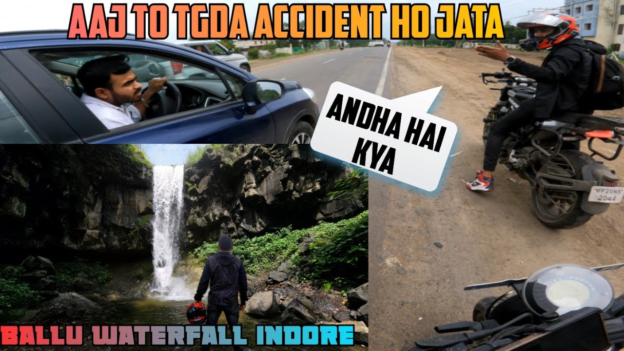 Ballu Waterfall Indore - Ride With Husqvarna Riders - Aaj To Bach Hi Gaya || vlog #128 || Shooter vj