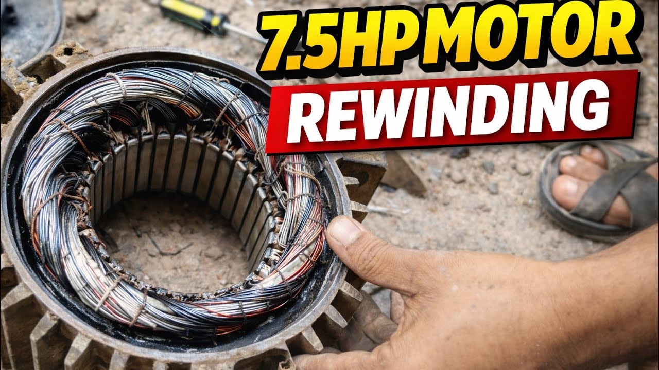 7.5 HP Motor Rewinding & Connection! (36 Slot, 1400 RPM) | Full Step-by-Step Guide