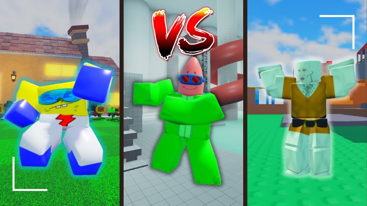 PATRICK STAR skin VS Spongebob and Squidward! - Roblox Marvellous Playground
