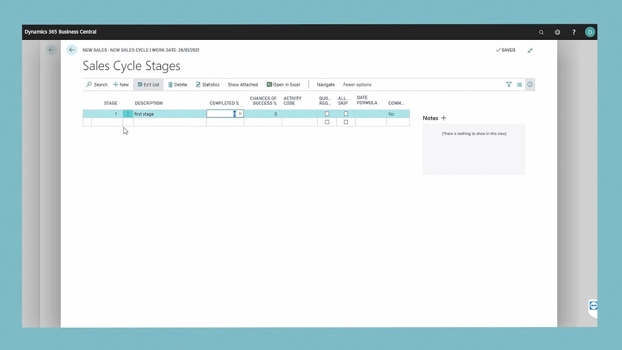 Set Up Opportunity Sales Cycles and Cycle Stages in Dynamics 365 Business Central