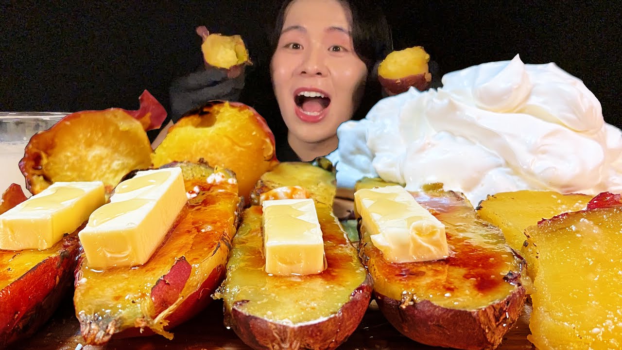 ASMR 焼き芋onバター大食い‼️〜物無くした時は意外と手に持ってたりする〜【咀嚼音】