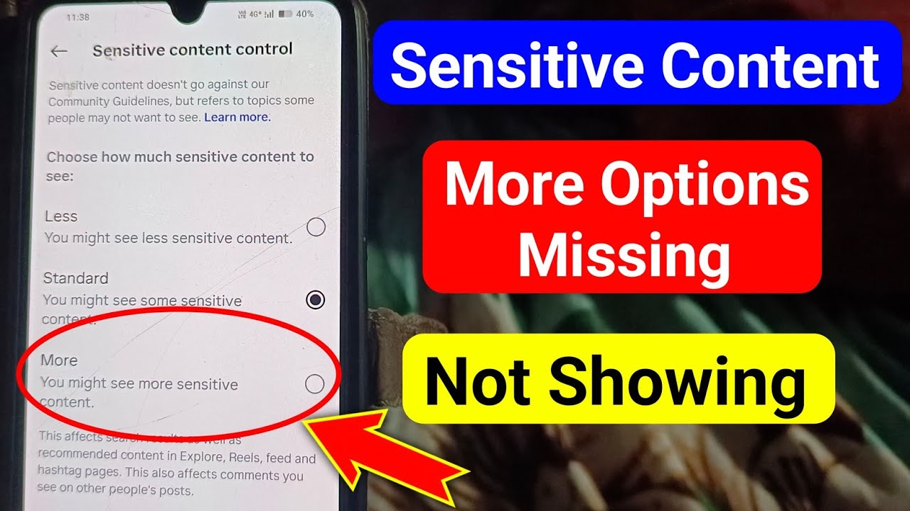 Fix Instagram More Option Not Showing on Sensitive Content Control | More Options missing problem