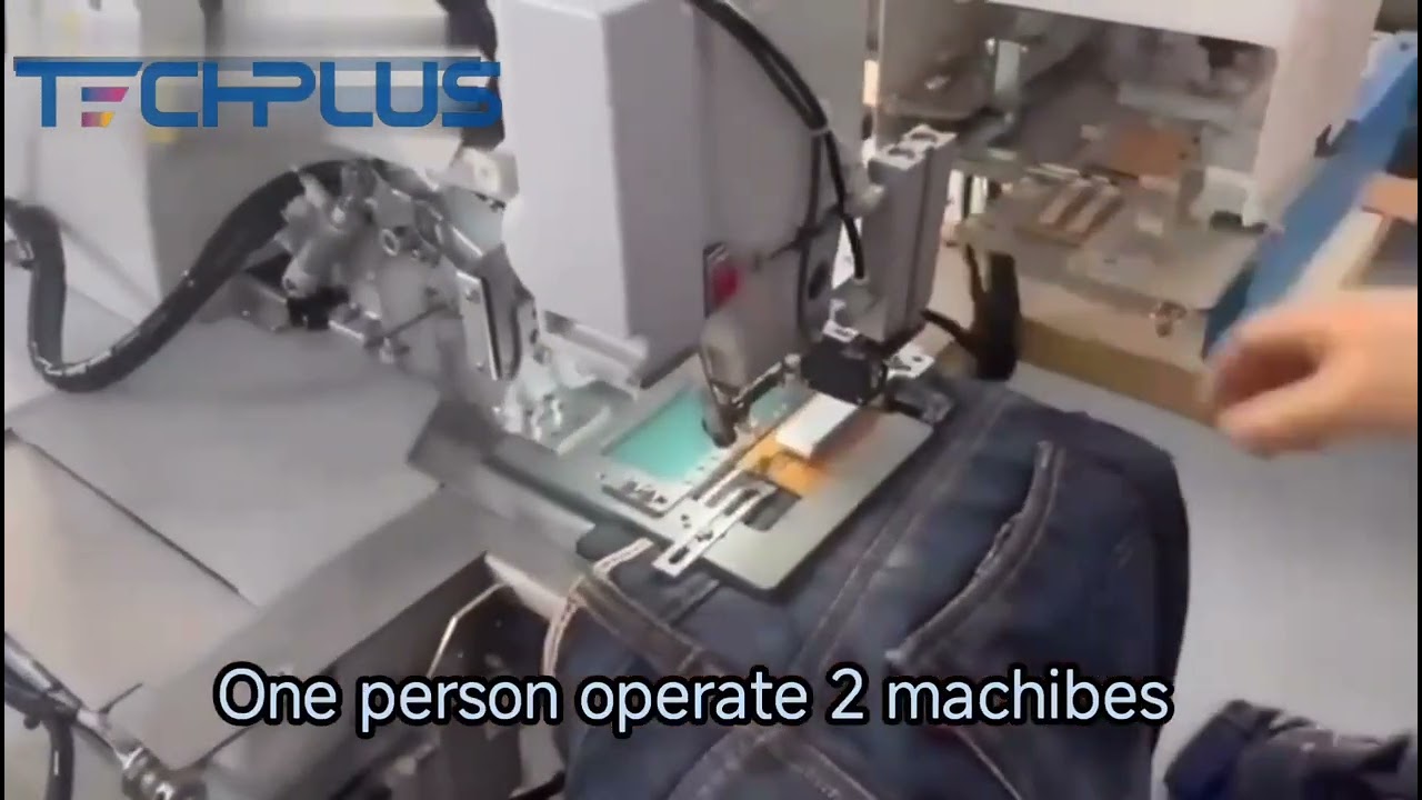 TECHPLUS automatic jeans label sewing machine