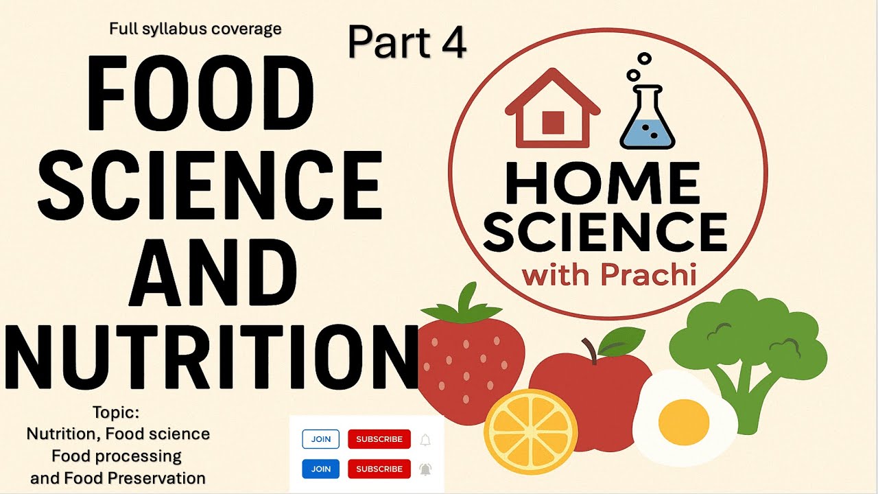 FOOD SCIENCE AND NUTRITION (HOME SCIENCE-UGC-NET-JRF) Part 4 Food Processing and Food Preservation.