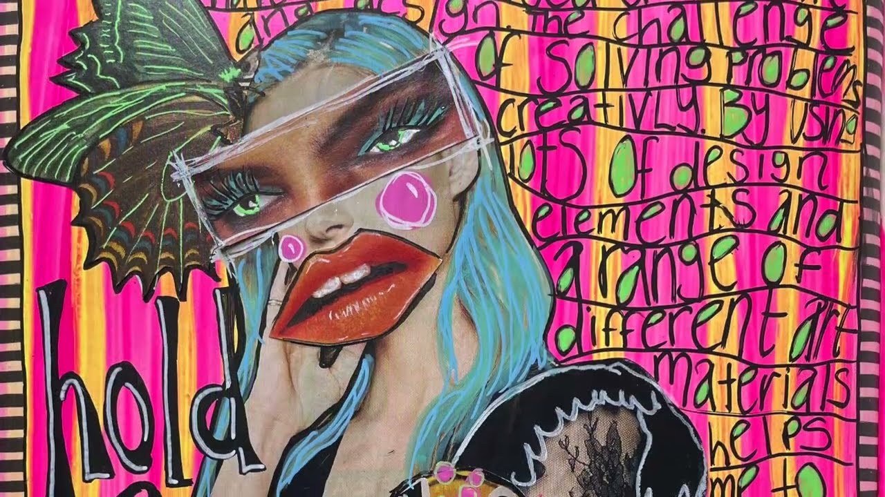 Crazy collage doll and super simple background!!!