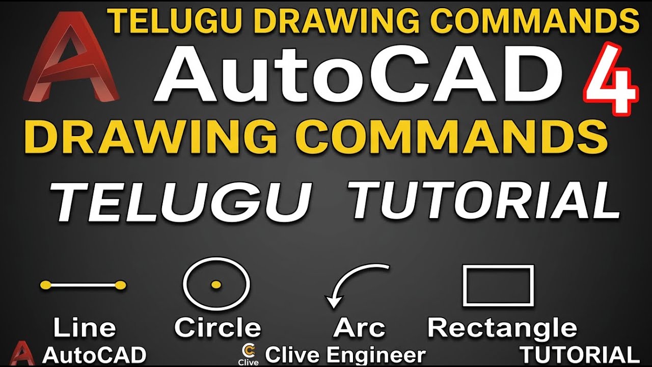 AutoCAD Drawing Tools Explained in Telugu | Basic to Advanced Commands – Clive Engineer