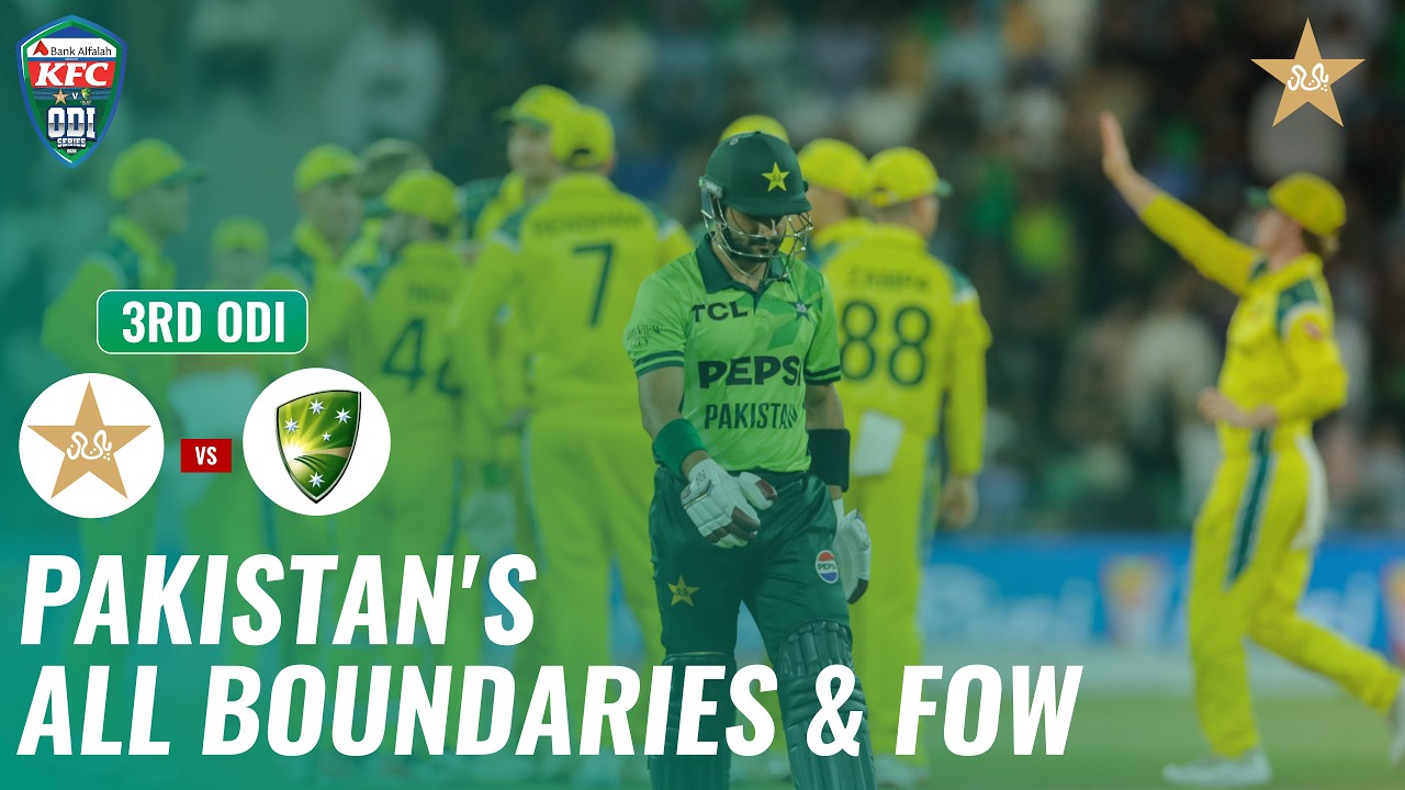 Pakistan's All Boundaries & FOW | Pakistan vs Australia | Match 03 | ODI Series 2026 | PCB | MZE1K