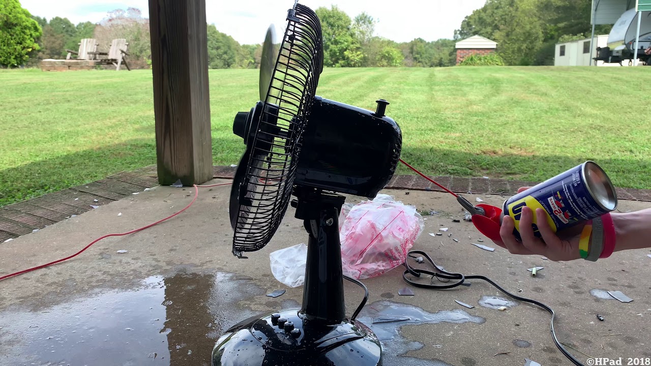 Black Mainstays Desk Fan Destruction