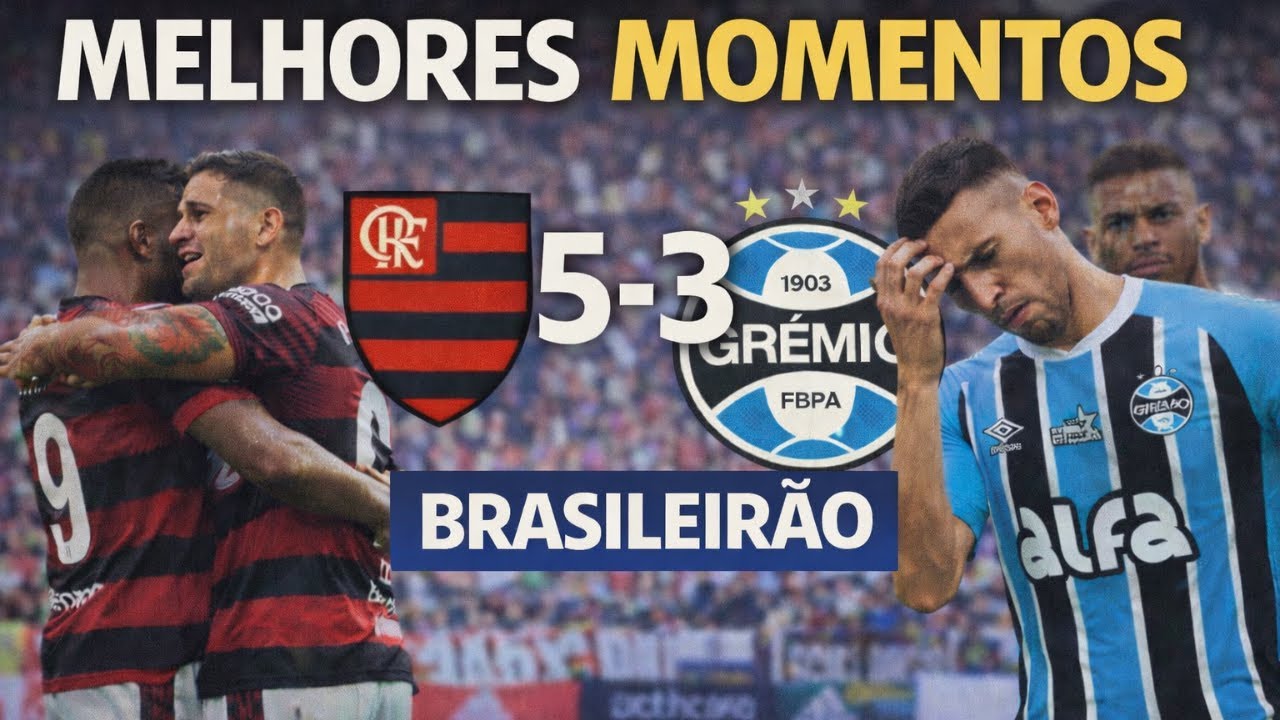 🔥 Melhores Momentos | Flamengo 5 x 3 Grêmio | Brasileirão – Estreia Agitada!