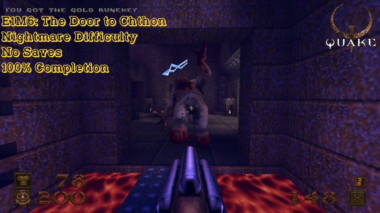 Quake Remastered (Nightmare) - E1M6: The Door to Chthon (100%)