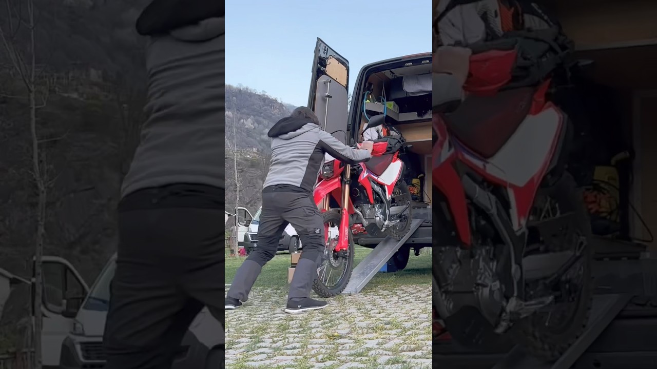 First time loading CRF300 to my van alone.. not the easiest of task 🤣 