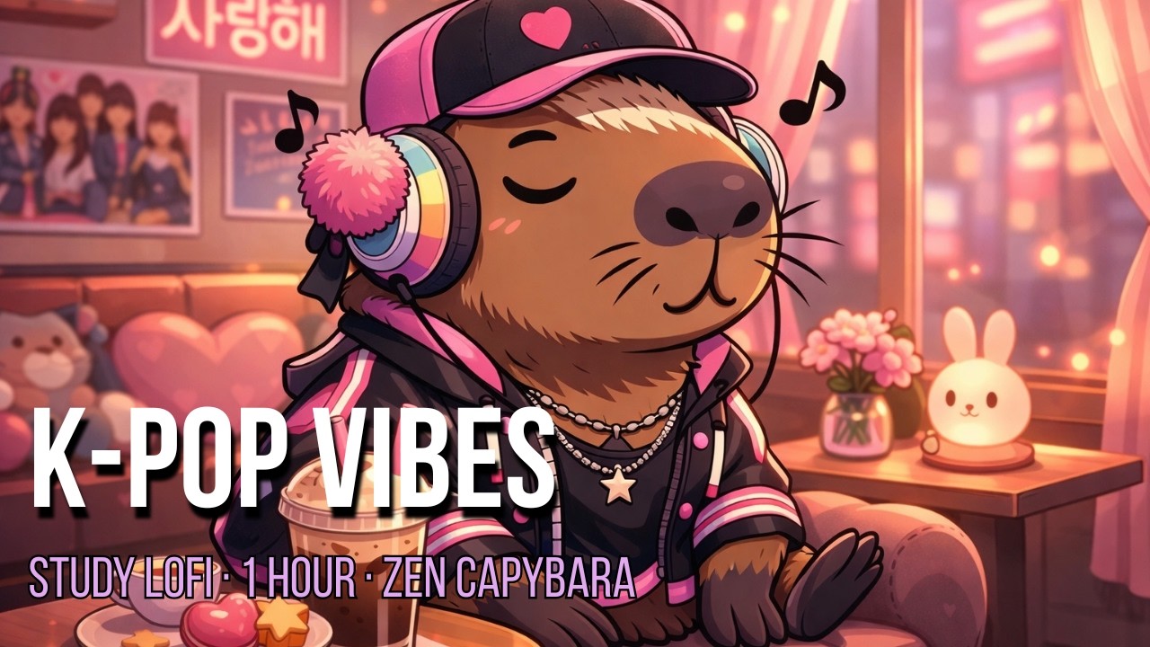 K-Pop Lofi Beats 🌸 Study Music | Zen Capybara's Cozy Seoul Café Session