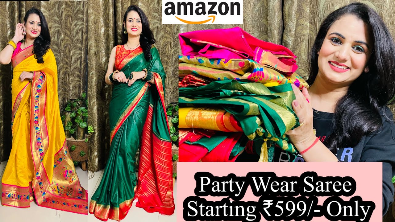 Wedding Special Amazon & Flipkart Saree Haul Starting ₹599🥻Soft Silk/Crepe/Silk Saree Review