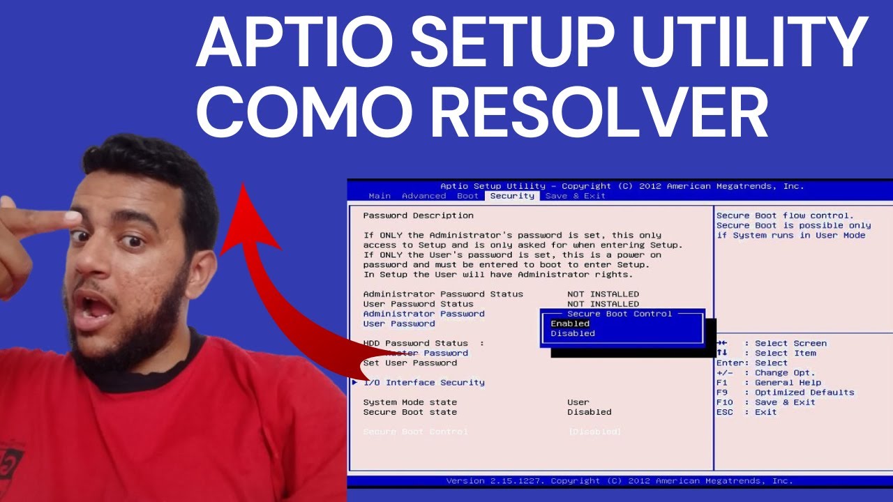 APTIO SETUP UTILITY COMO RESOLVER