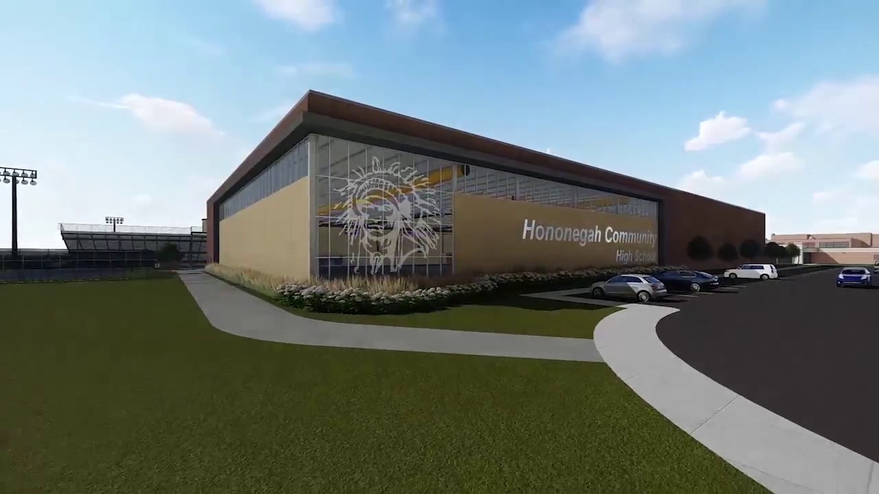 Animation of Hononegah Community High School new Field House Addition