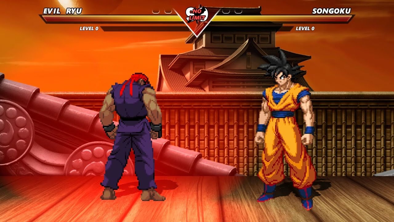 EVIL RYU vs GOKU - Highest Level Awesome Fight!