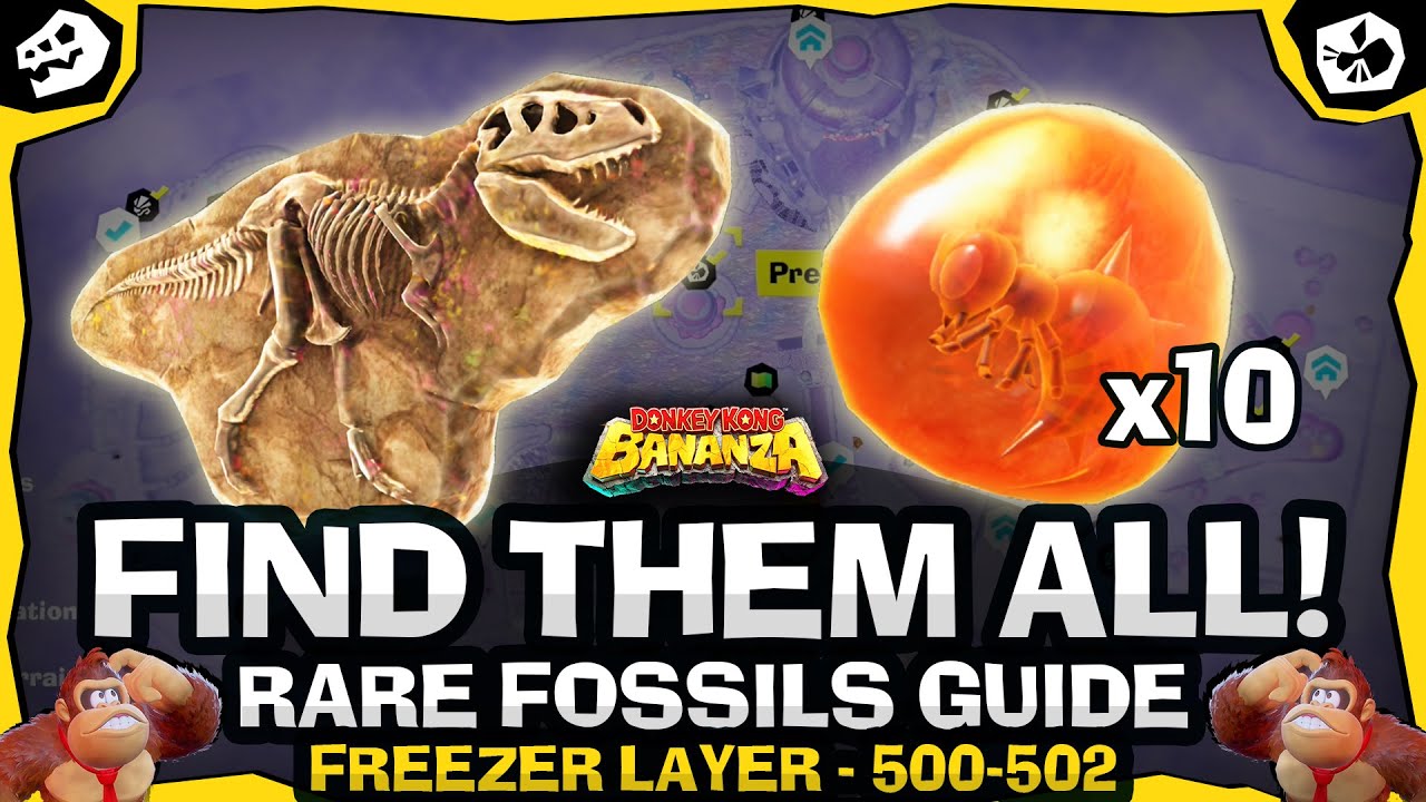All Rare Preserved Bug & T-Rex Fossil Locations | Freezer Layer SL500-502 [DK Bananza]