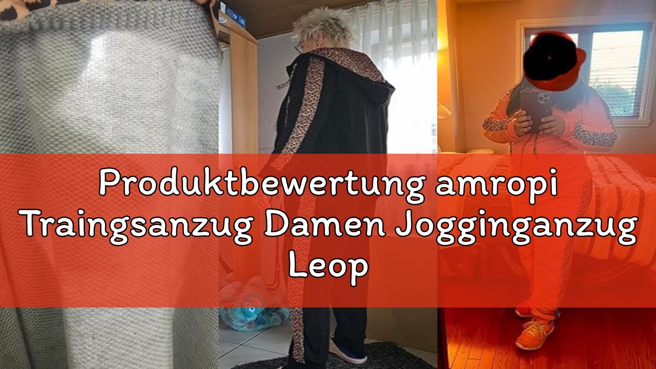 Produktbewertung amropi Traingsanzug Damen Jogginganzug Leopard Kapuzenpullover Lange Ärmel Top + Ho