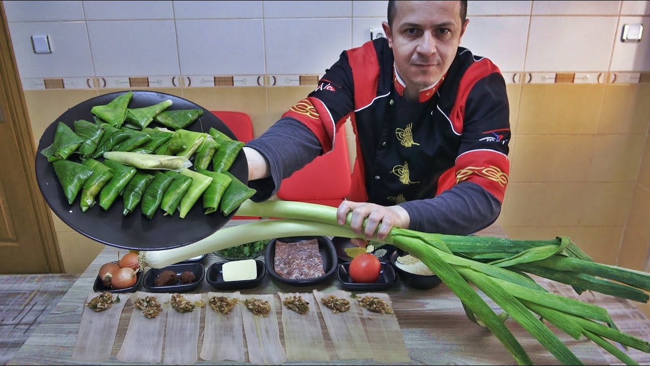 Leek Wrap Recipe Triangle Stuffed Leaf Making
